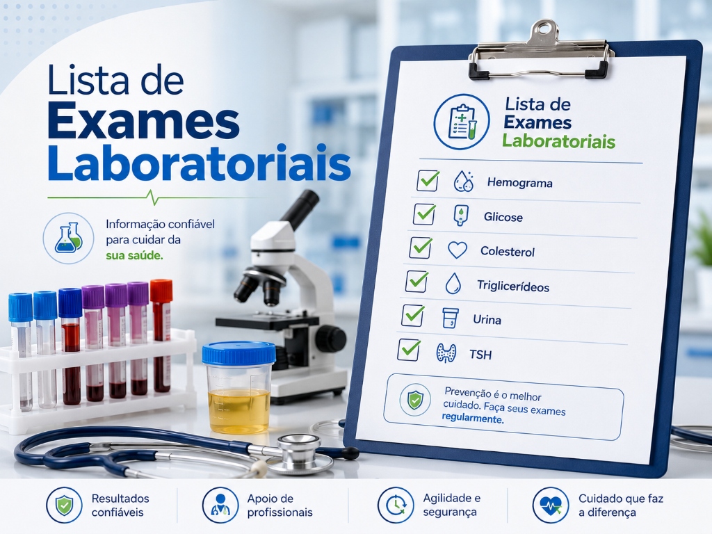 Lista de exames laboratoriais de rotina - CROMOVITTA