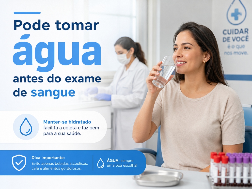 Pode tomar água antes do exame de sangue - CROMOVITTA Laboratório